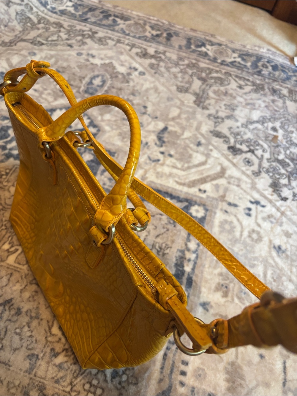 Brahmin Croc-Embossed Leather Crossbody with Strap - Picture 7 of 14